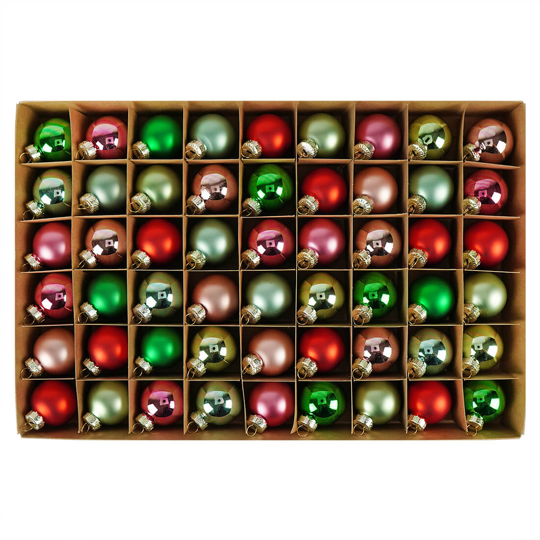 Multi-Color Round Glass Ball Ornaments Set/54